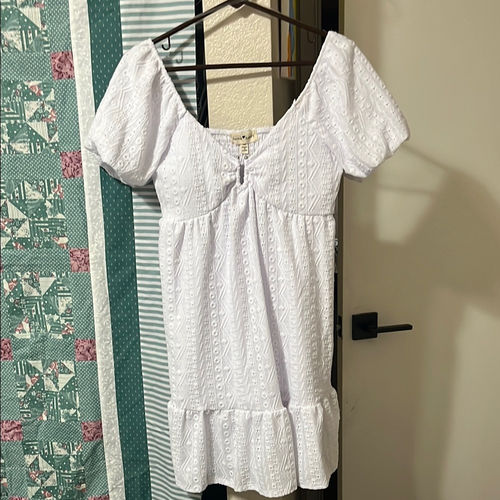 Derek Heart White Eyelet Dress